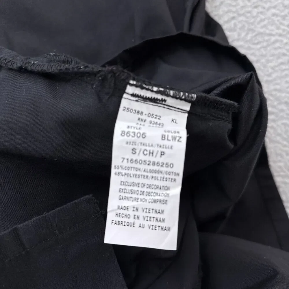 Dickies EDS Medical Scrub Jacket Womens Small Black Warm Up Snap Front 86306 - Picture 7 of 8